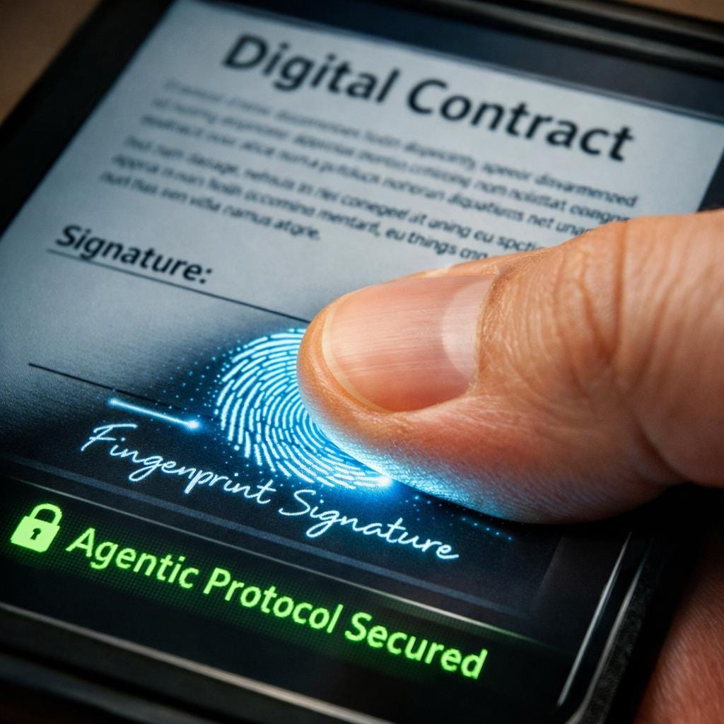 Secure smart contract execution in an agentic real estate transaction.