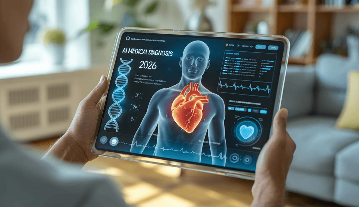 Person using tablet for medical analysis.